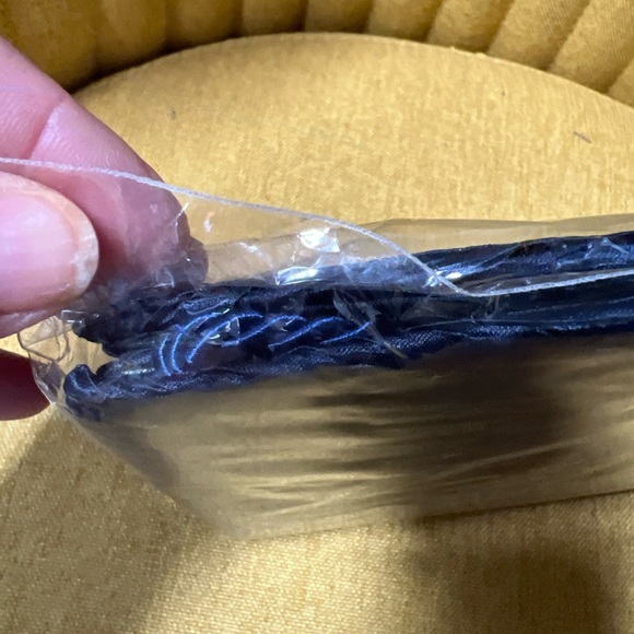 NWT in Plastic NaRaYa Sm Navy Blue Ruffled Satin Rope Strap Classic Y2K Elegant - Picture 12 of 16